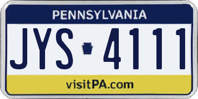 PA license plate JYS4111