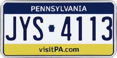 PA license plate JYS4113