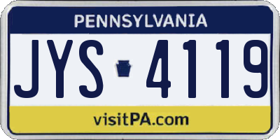 PA license plate JYS4119
