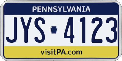 PA license plate JYS4123