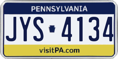 PA license plate JYS4134