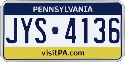PA license plate JYS4136