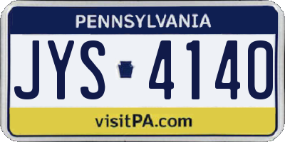 PA license plate JYS4140