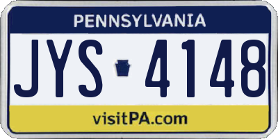 PA license plate JYS4148