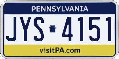 PA license plate JYS4151