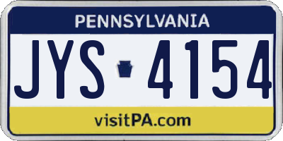 PA license plate JYS4154