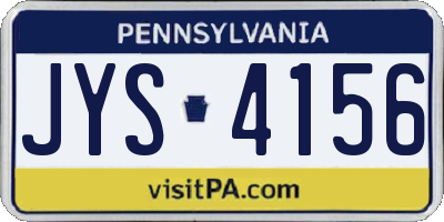PA license plate JYS4156