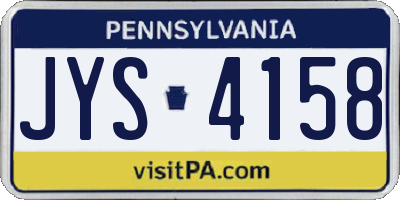 PA license plate JYS4158