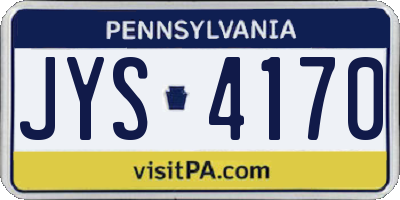 PA license plate JYS4170