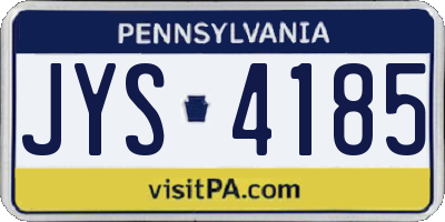 PA license plate JYS4185