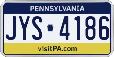 PA license plate JYS4186