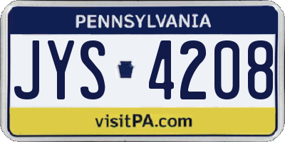 PA license plate JYS4208