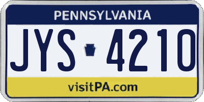 PA license plate JYS4210