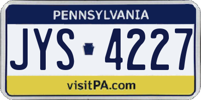 PA license plate JYS4227