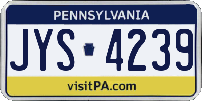 PA license plate JYS4239