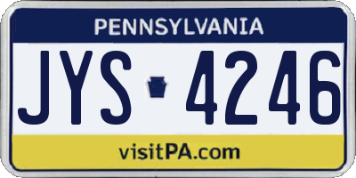 PA license plate JYS4246