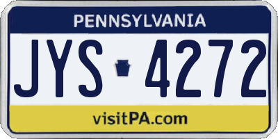 PA license plate JYS4272