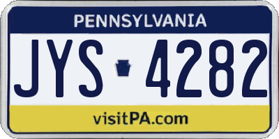 PA license plate JYS4282