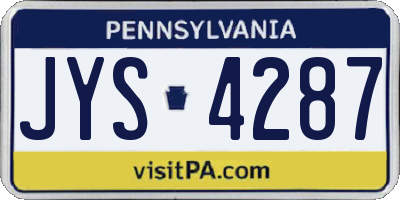 PA license plate JYS4287