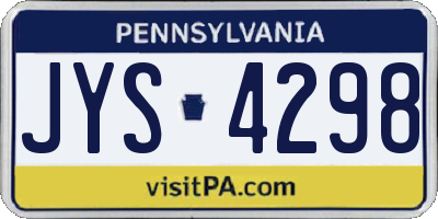 PA license plate JYS4298