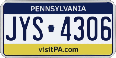 PA license plate JYS4306