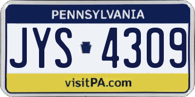 PA license plate JYS4309