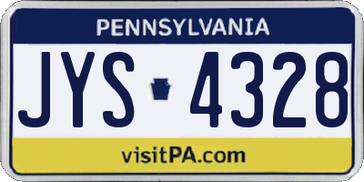 PA license plate JYS4328