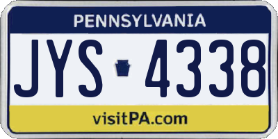 PA license plate JYS4338