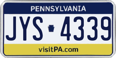 PA license plate JYS4339