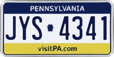 PA license plate JYS4341