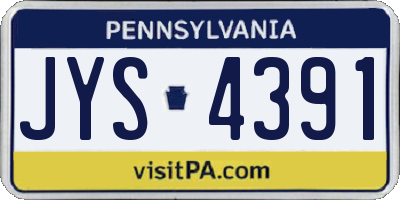 PA license plate JYS4391