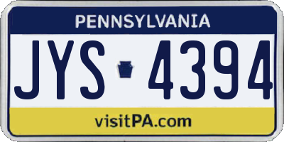 PA license plate JYS4394