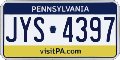 PA license plate JYS4397