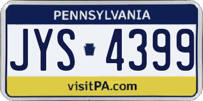 PA license plate JYS4399