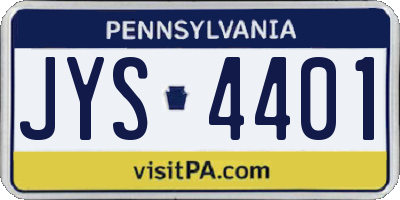 PA license plate JYS4401