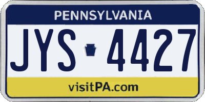 PA license plate JYS4427