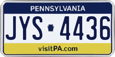 PA license plate JYS4436