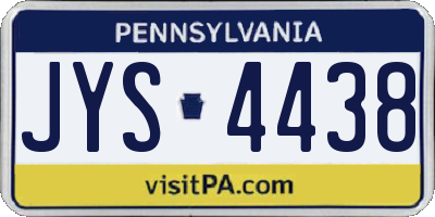 PA license plate JYS4438