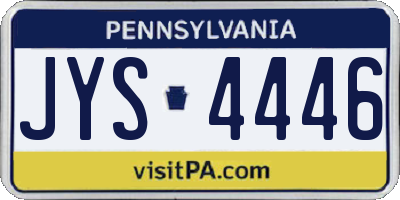 PA license plate JYS4446