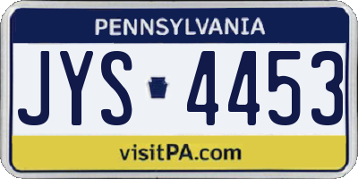 PA license plate JYS4453