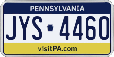 PA license plate JYS4460