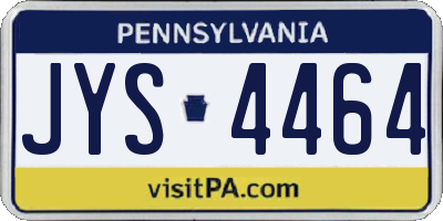 PA license plate JYS4464