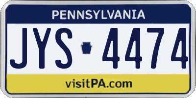 PA license plate JYS4474