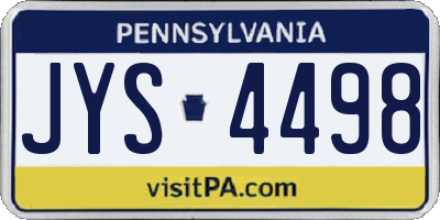 PA license plate JYS4498