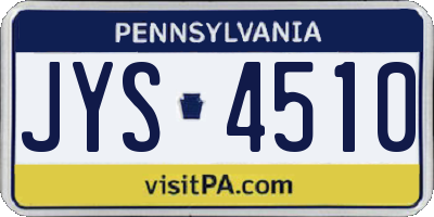 PA license plate JYS4510