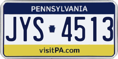 PA license plate JYS4513