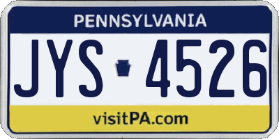 PA license plate JYS4526
