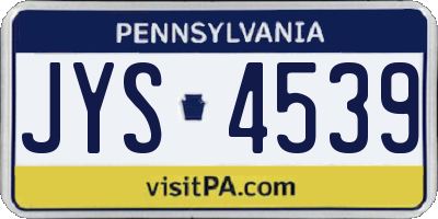 PA license plate JYS4539