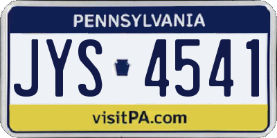 PA license plate JYS4541