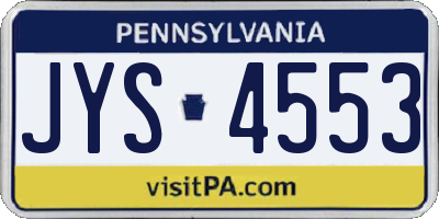 PA license plate JYS4553